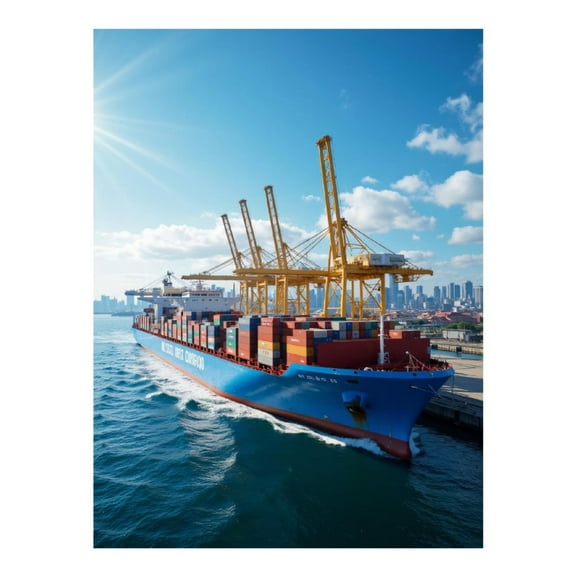Diamond Art Kits for Adults, Cargo Ship Port City Skyline 5D Diamond Painting Kits for Adults Beginners, DIY Full Drill Diamond Painting, Gem Art and Crafts 12x16