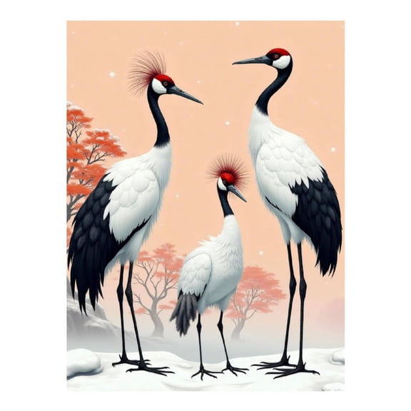 Diamond Art Kits for Adults - Cartoon Classic Cranes Print No.16 5D Frameless Dimond Painting Kit for Adults Beginner, Round Diamond Kits for Home Wall Decor, Gift for Women