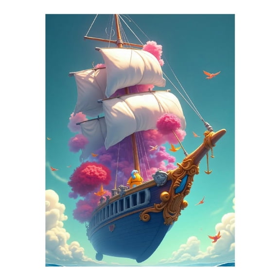 Diamond Art Kits for Adults - Cartoon Cloud Print No.27 5D Frameless Dimond Painting Kit for Adults Beginner, Round Diamond Kits for Home Wall Decor, Gift for Women