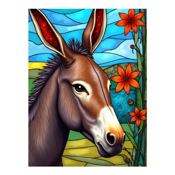 Diamond Art Kits for Adults - Cartoon Colorful Donkey Print No.51 5D Frameless Dimond Painting Kit for Adults Beginner, Round Diamond Kits for Home Wall Decor, Gift for Women