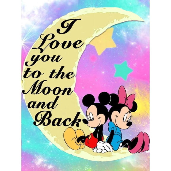 Diamond Art Kits for Adults, Cartoon mouse Diamond Painting Kit, 12 x 16 Inch Moon Gem Art for Beginners, Stress Relief, 5D Full Round Drill DIY Craft, Wall Decor, Creative Gift