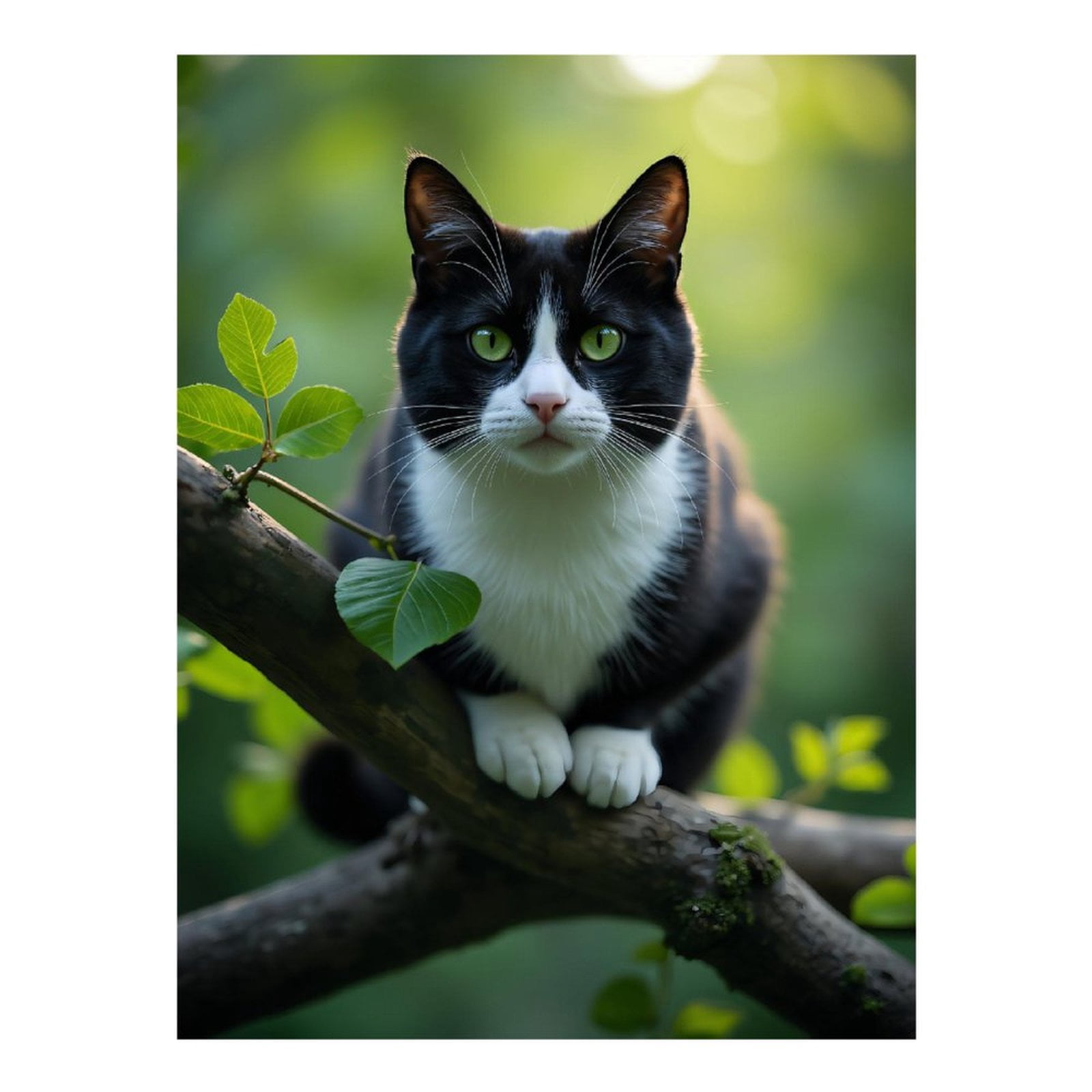 Diamond Art Kits for Adults, Cat In Greenery Peaceful Perch 5D Diamond Painting Kits for Adults Beginners, DIY Full Drill Diamond Painting, Gem Art and Crafts 12x16