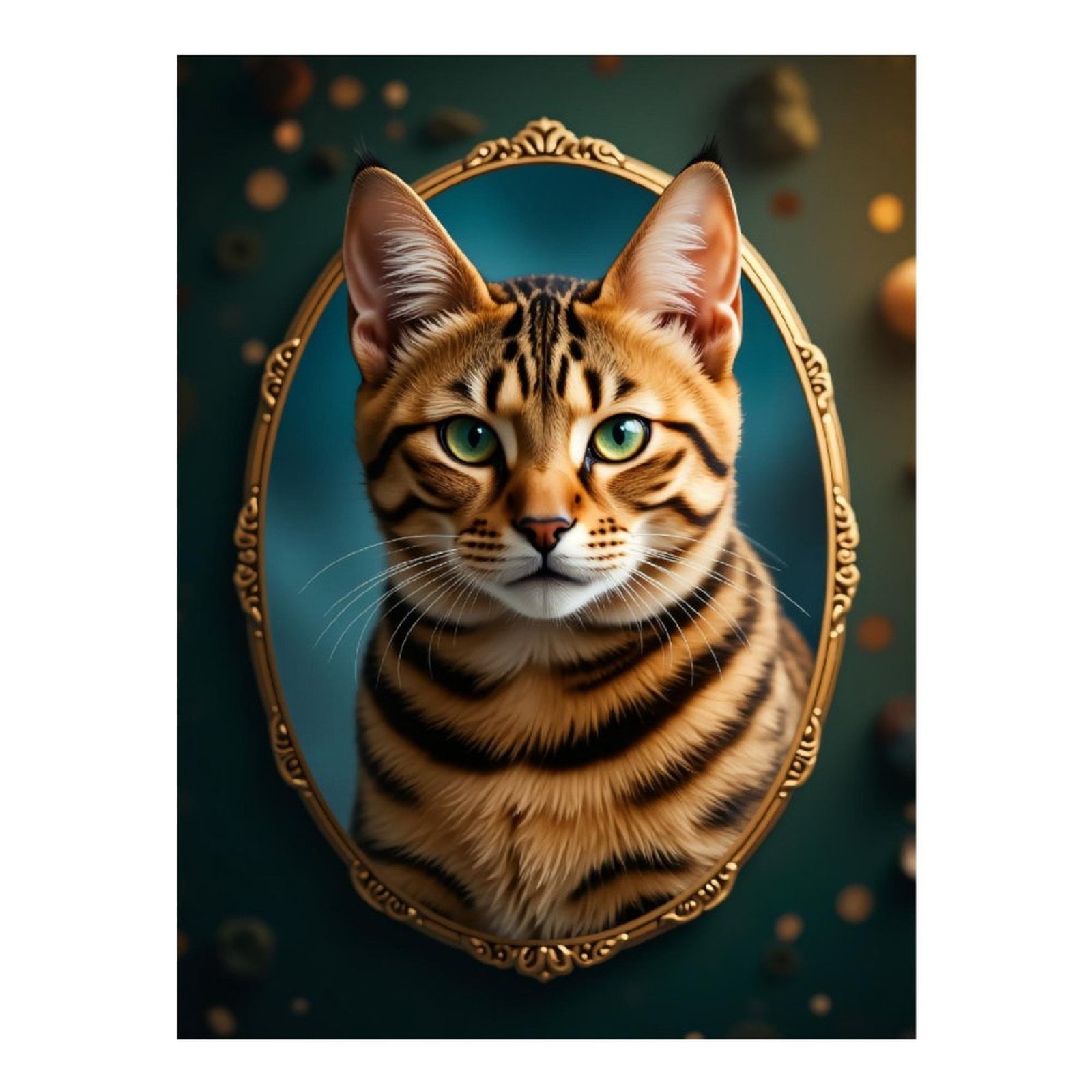 Diamond Art Kits for Adults, Cat Portrait Oval Frame Stripes 5D Diamond Painting Kits for Adults Beginners, DIY Full Drill Diamond Painting, Gem Art and Crafts 12x16