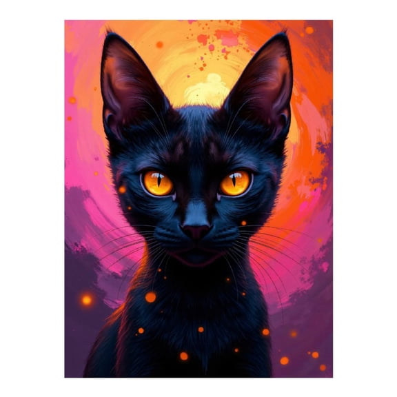 Diamond Art Kits for Adults, Cat Vibrant Colors Orange Eyes 5D Diamond Painting Kits for Adults Beginners, DIY Full Drill Diamond Painting, Gem Art and Crafts 12x16