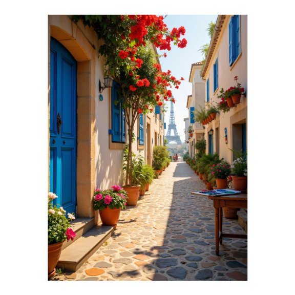 Diamond Art Kits for Adults, Charming Parisian Street View 5D Diamond Painting Kits for Adults Beginners, DIY Full Drill Diamond Painting, Gem Art and Crafts 12x16