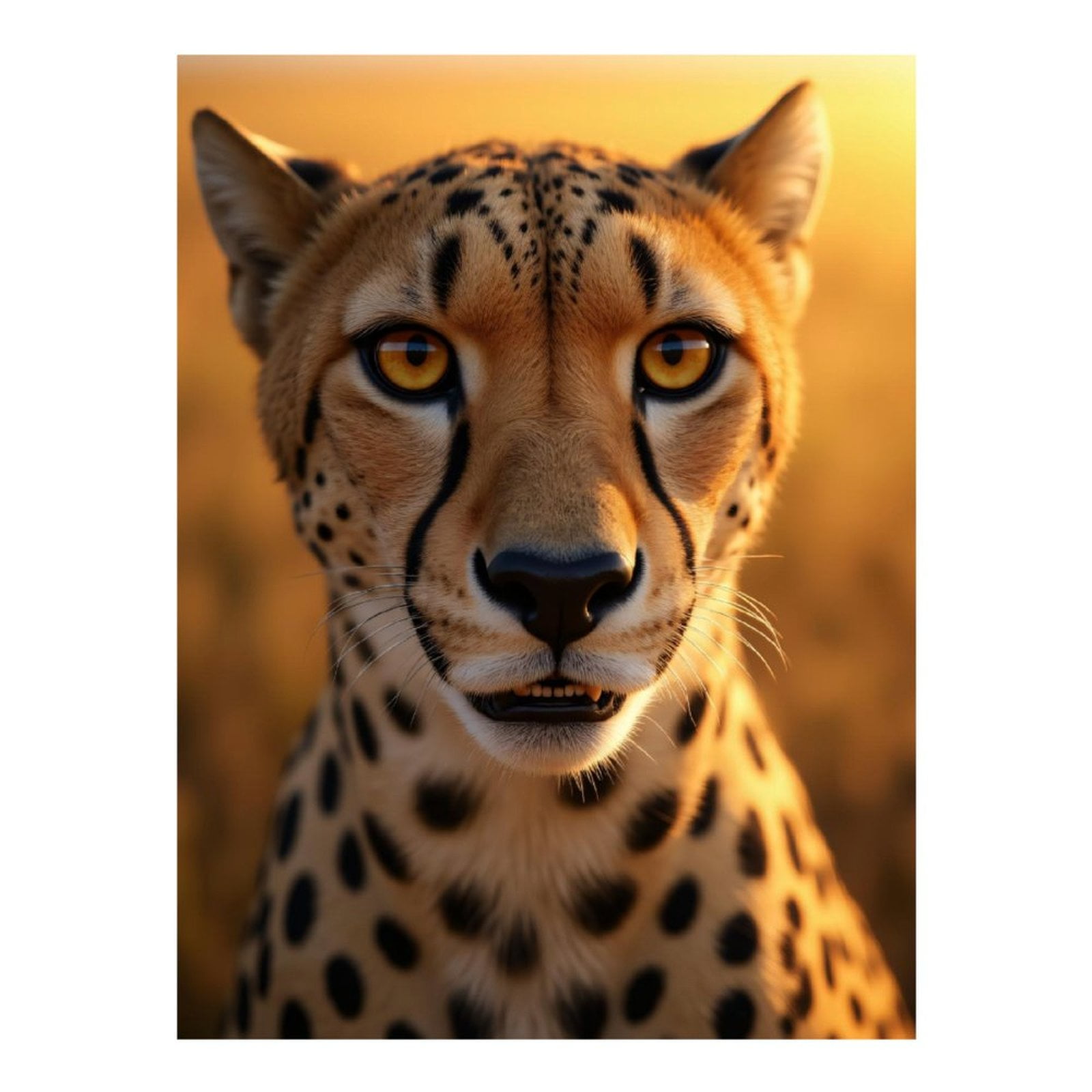 Diamond Art Kits for Adults, Cheetah Face Close Up Sunset 5D Diamond Painting Kits for Adults Beginners, DIY Full Drill Diamond Painting, Gem Art and Crafts 12x16
