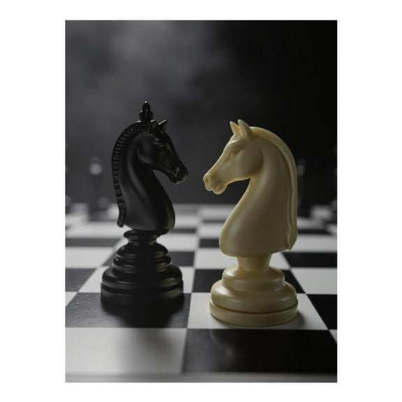 Diamond Art Kits for Adults, Chess Knights Strategy Game 5D Diamond Painting Kits for Adults Beginners, DIY Full Drill Diamond Painting, Gem Art and Crafts 12x16