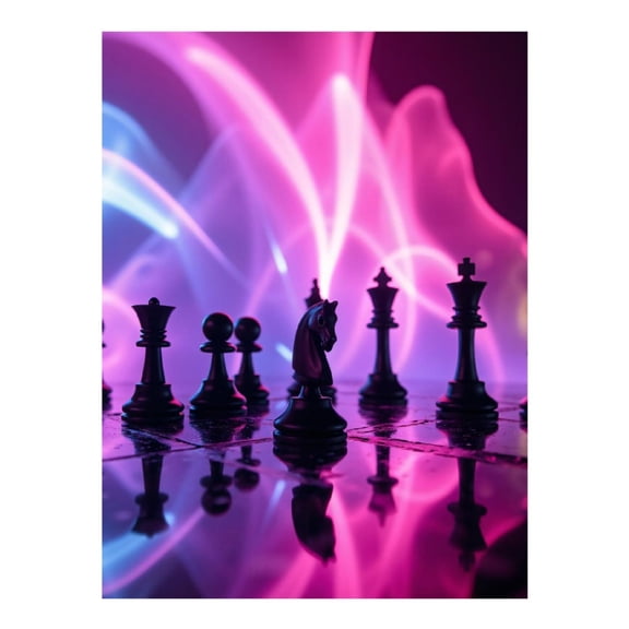 Diamond Art Kits for Adults - Chess Pieces Neon Glow 5d Diamond Painting for Adults, Diamond Art for Adults Beginners, Frameless Diamond Painting Kits for Adults for Home Wall Decor