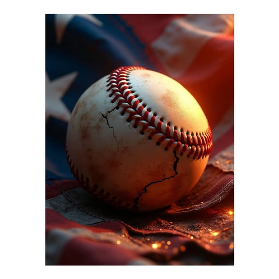 Diamond Art Kits for Adults - Classic Baseball Print No.57 5D Frameless Dimond Painting Kit for Adults Beginner, Round Diamond Kits for Home Wall Decor, Gift for Women