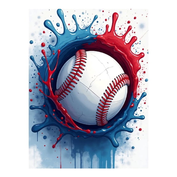 Diamond Art Kits for Adults - Classic Baseball Print No.59 5D Frameless Dimond Painting Kit for Adults Beginner, Round Diamond Kits for Home Wall Decor, Gift for Women