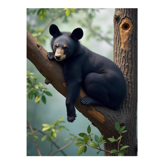 Diamond Art Kits for Adults - Classic Bear Black Print No.155 5D Frameless Dimond Painting Kit for Adults Beginner, Round Diamond Kits for Home Wall Decor, Gift for Women