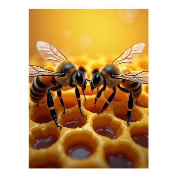 Diamond Art Kits for Adults - Classic Bee Print No.52 5D Frameless Dimond Painting Kit for Adults Beginner, Round Diamond Kits for Home Wall Decor, Gift for Women