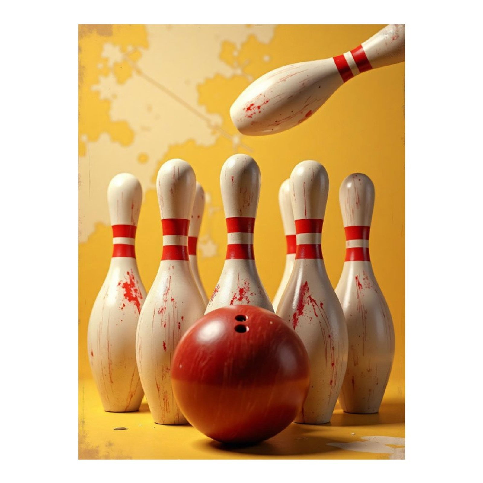Diamond Art Kits for Adults - Classic Bowling Print No.19 5D Frameless Dimond Painting Kit for Adults Beginner, Round Diamond Kits for Home Wall Decor, Gift for Women