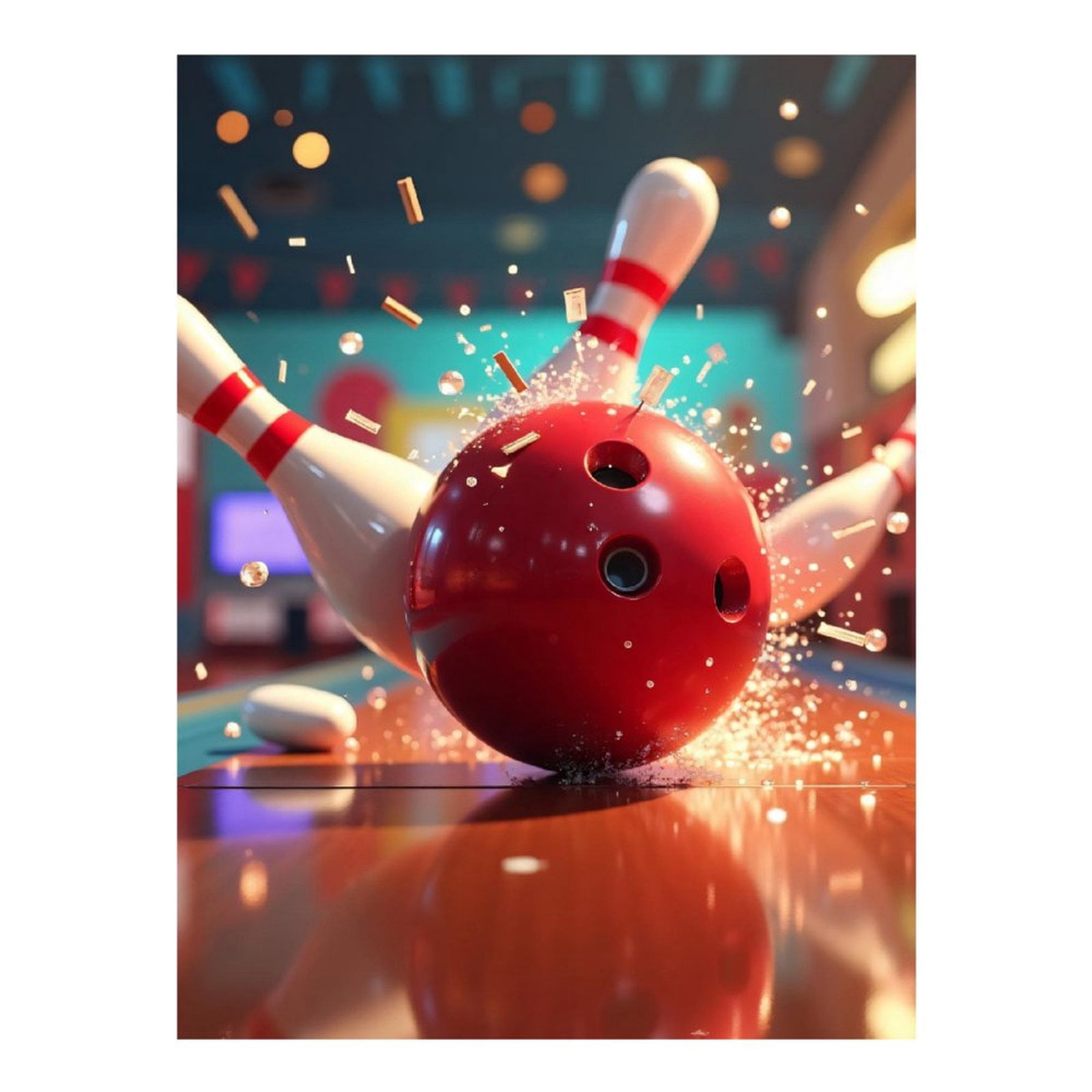 Diamond Art Kits for Adults - Classic Bowling Print No.6 5D Frameless Dimond Painting Kit for Adults Beginner, Round Diamond Kits for Home Wall Decor, Gift for Women