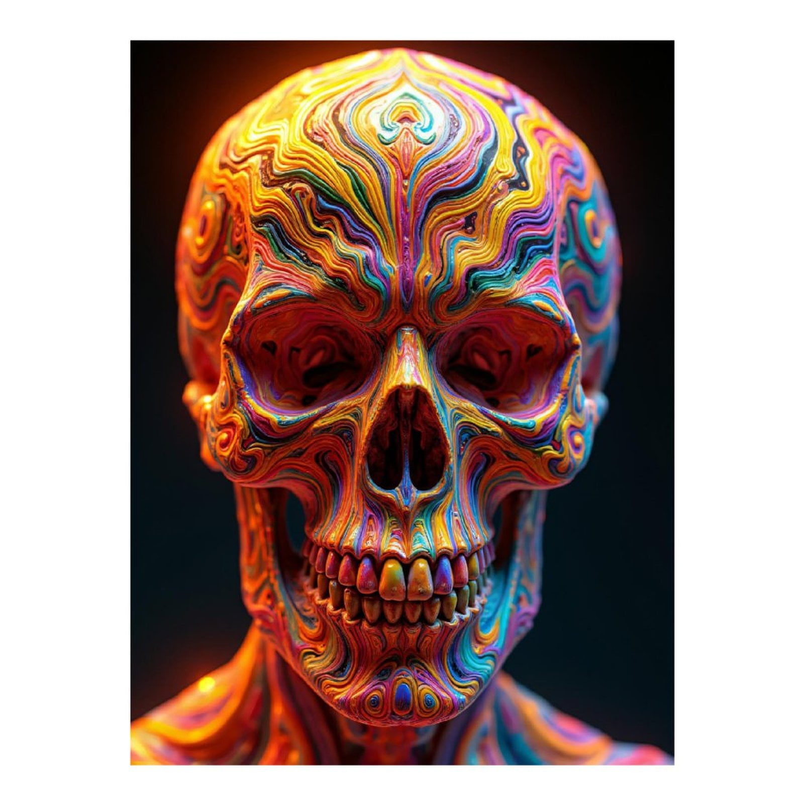 Diamond Art Kits for Adults, Colorful Abstract Vibrant Skull Art 5D Diamond Painting Kits for Adults Beginners, DIY Full Drill Diamond Painting, Gem Art and Crafts 12x16