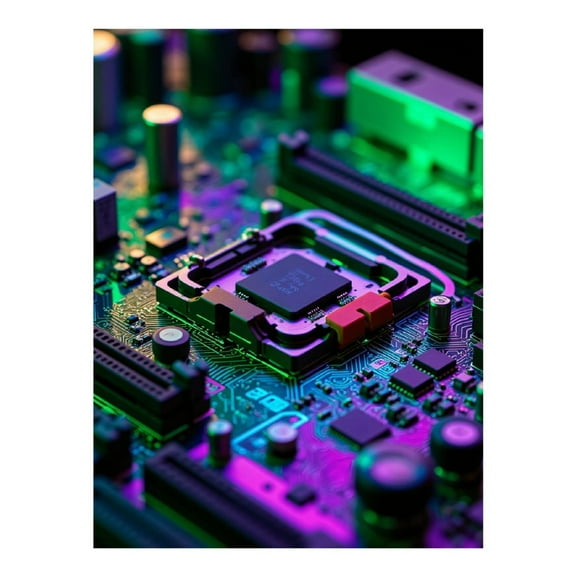 Diamond Art Kits for Adults, Colorful Circuit Board Technology Closeup 5D Diamond Painting Kits for Adults Beginners, DIY Full Drill Diamond Painting, Gem Art and Crafts 12x16