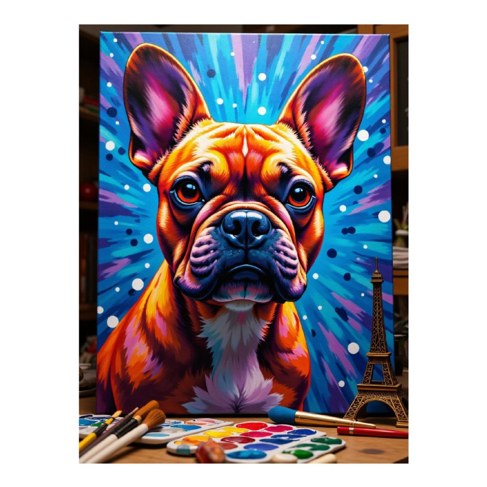 Diamond Art Kits for Adults, Colorful Dog Art Canvas Painting 5D Diamond Painting Kits for Adults Beginners, DIY Full Drill Diamond Painting, Gem Art and Crafts 12x16