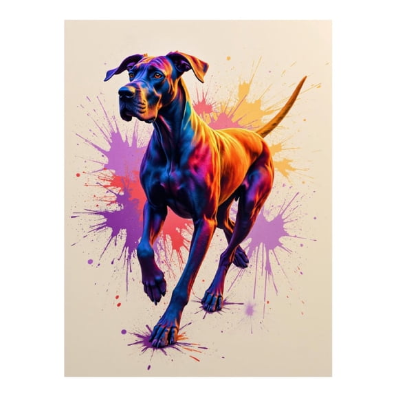 Diamond Art Kits for Adults, Colorful Dog Paint Splatter Art 5D Diamond Painting Kits for Adults Beginners, DIY Full Drill Diamond Painting, Gem Art and Crafts 12x16
