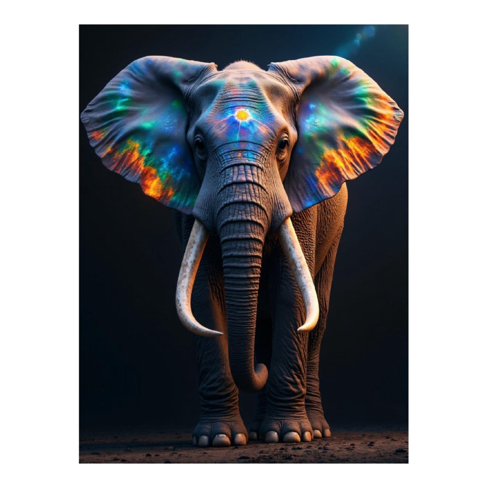 Diamond Art Kits for Adults, Colorful Elephant with Vibrant Ears 5D Diamond Painting Kits for Adults Beginners, DIY Full Drill Diamond Painting, Gem Art and Crafts 12x16