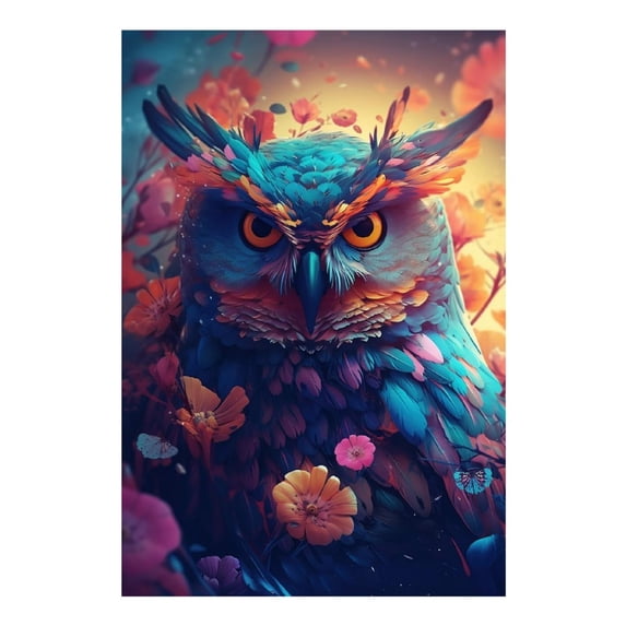 Diamond Art Kits for Adults, Colorful Feather OwlDiamond Painting Kits for Beginners, Frameless Round 5D Full Drill Diamonds Art Gem Art Crafts Home Decor Gifts