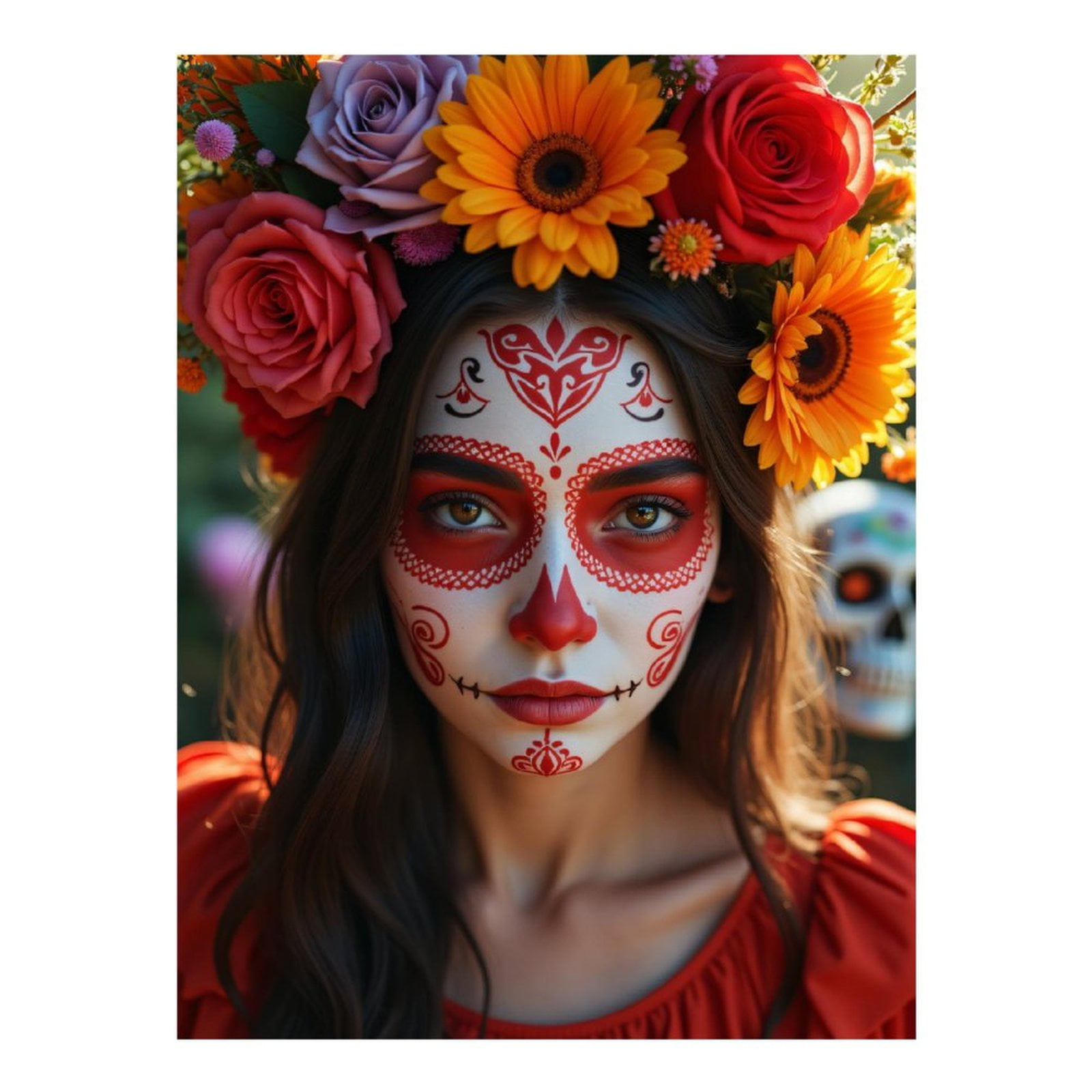 Diamond Art Kits for Adults, Colorful Floral Face Art Festival 5D Diamond Painting Kits for Adults Beginners, DIY Full Drill Diamond Painting, Gem Art and Crafts 12x16