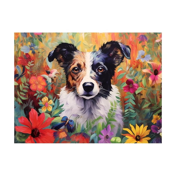 Diamond Art Kits for Adults, Colorful Flower DogDiamond Painting Kits for Beginners, Frameless Round 5D Full Drill Diamonds Art Pictures Gem Art Crafts Home Decor Gifts