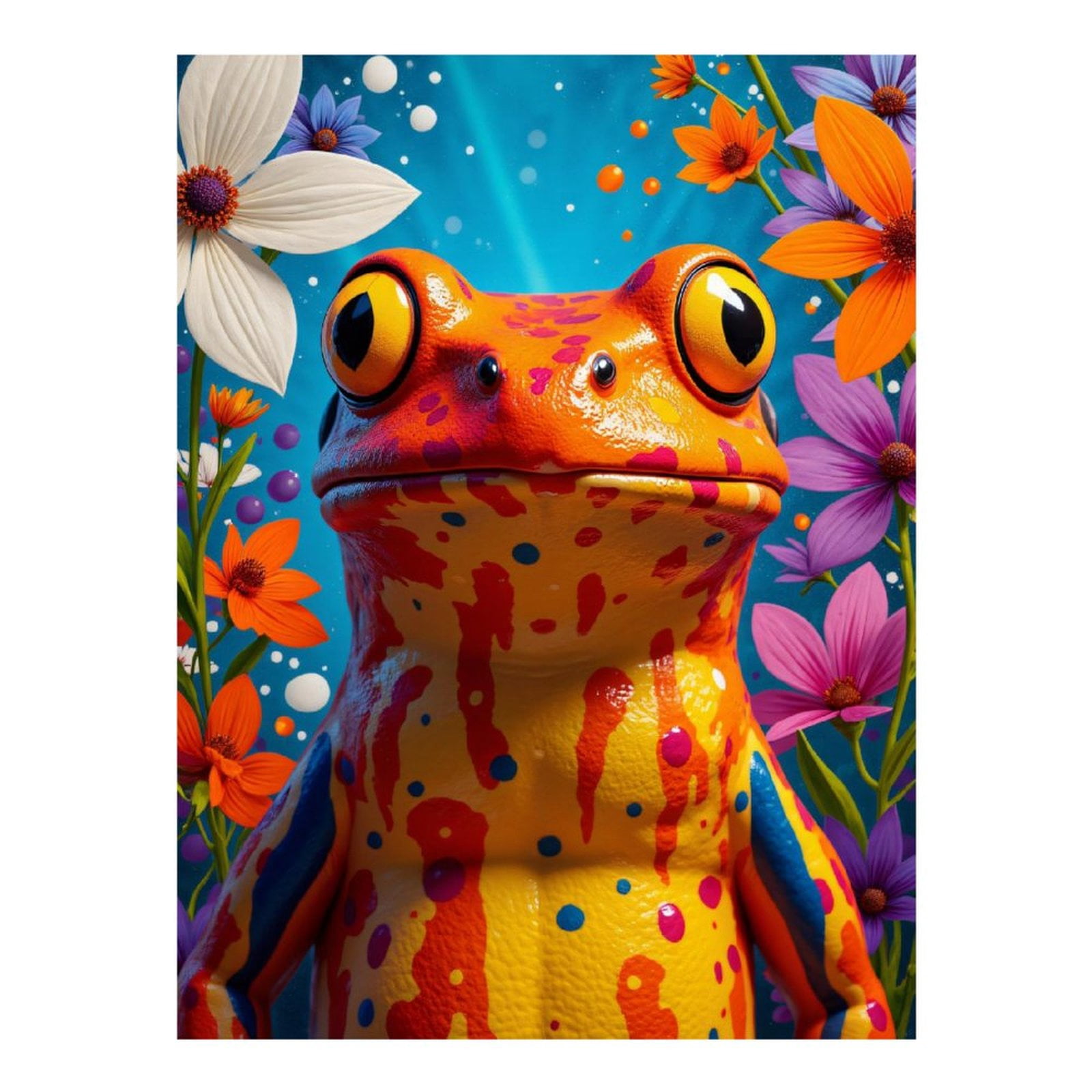 Diamond Art Kits for Adults, Colorful Frog Surrounded By Flowers 5D Diamond Painting Kits for Adults Beginners, DIY Full Drill Diamond Painting, Gem Art and Crafts 12x16