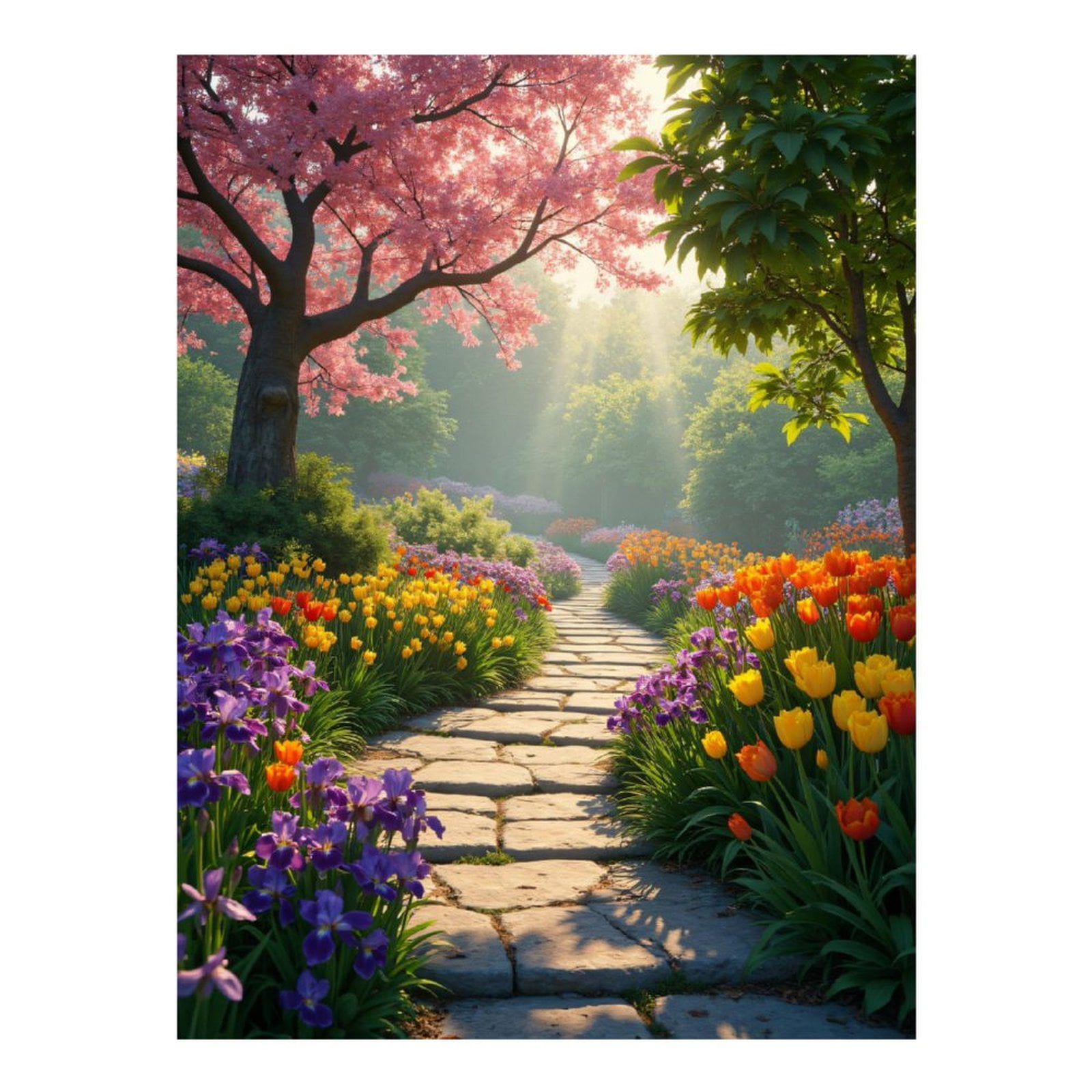 Diamond Art Kits for Adults - Colorful Garden Path Spring Bliss 5d Diamond Painting for Adults, Diamond Art for Adults Beginners, Frameless Diamond Painting Kits for Adults for Home Wall Decor