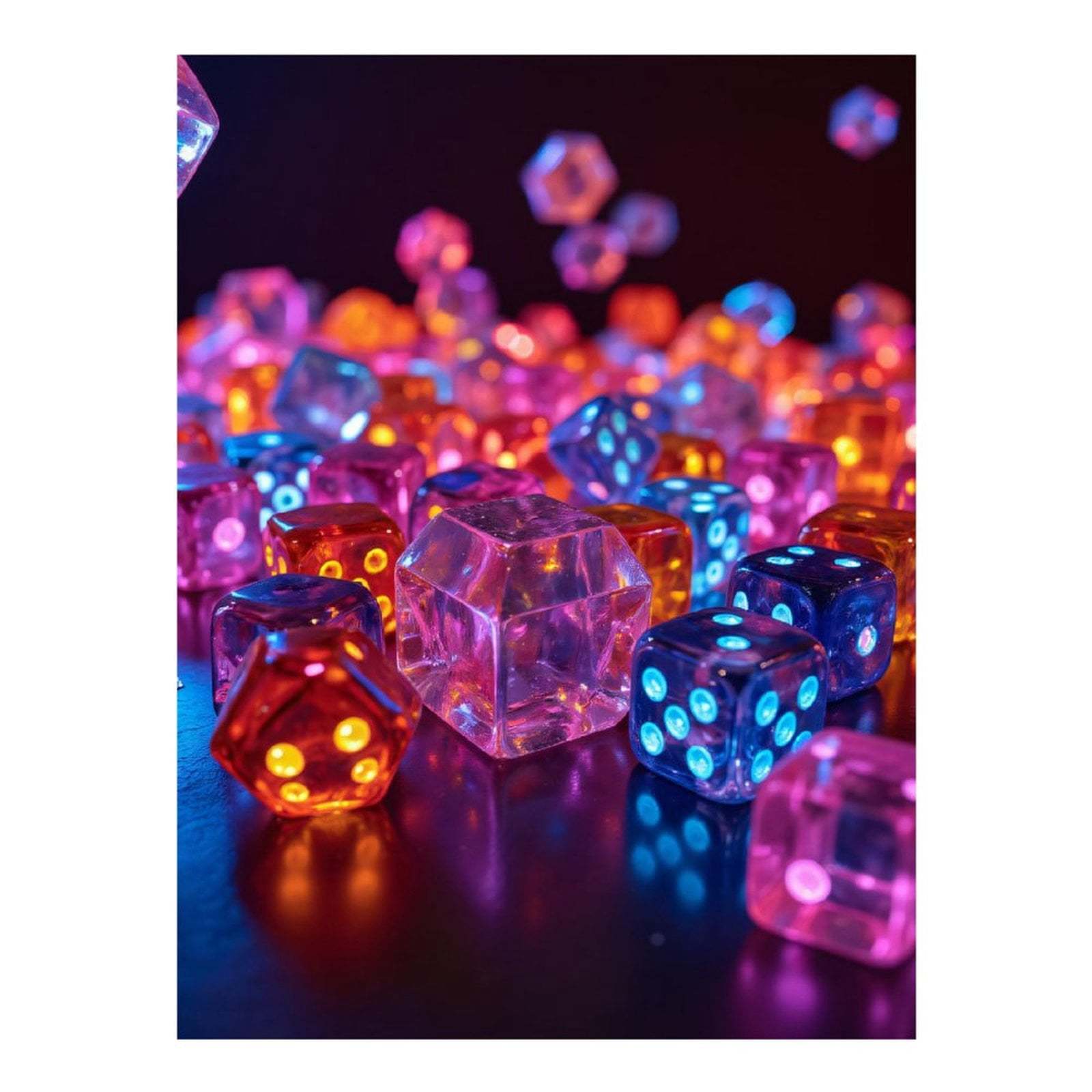 Diamond Art Kits for Adults, Colorful Illuminated Dice Collection 5D Diamond Painting Kits for Adults Beginners, DIY Full Drill Diamond Painting, Gem Art and Crafts 12x16