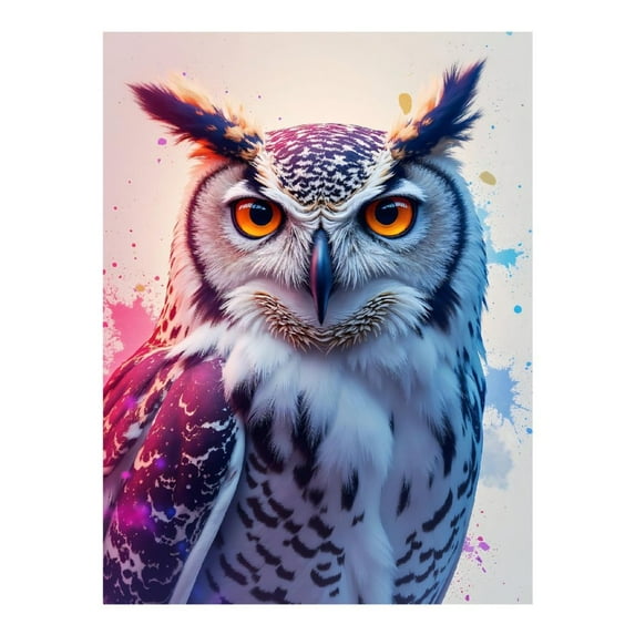 Diamond Art Kits for Adults - Colorful Owl Art Portrait Background 5d Diamond Painting for Adults, Diamond Art for Adults Beginners, Frameless Diamond Painting Kits for Adults for Home Wall Decor