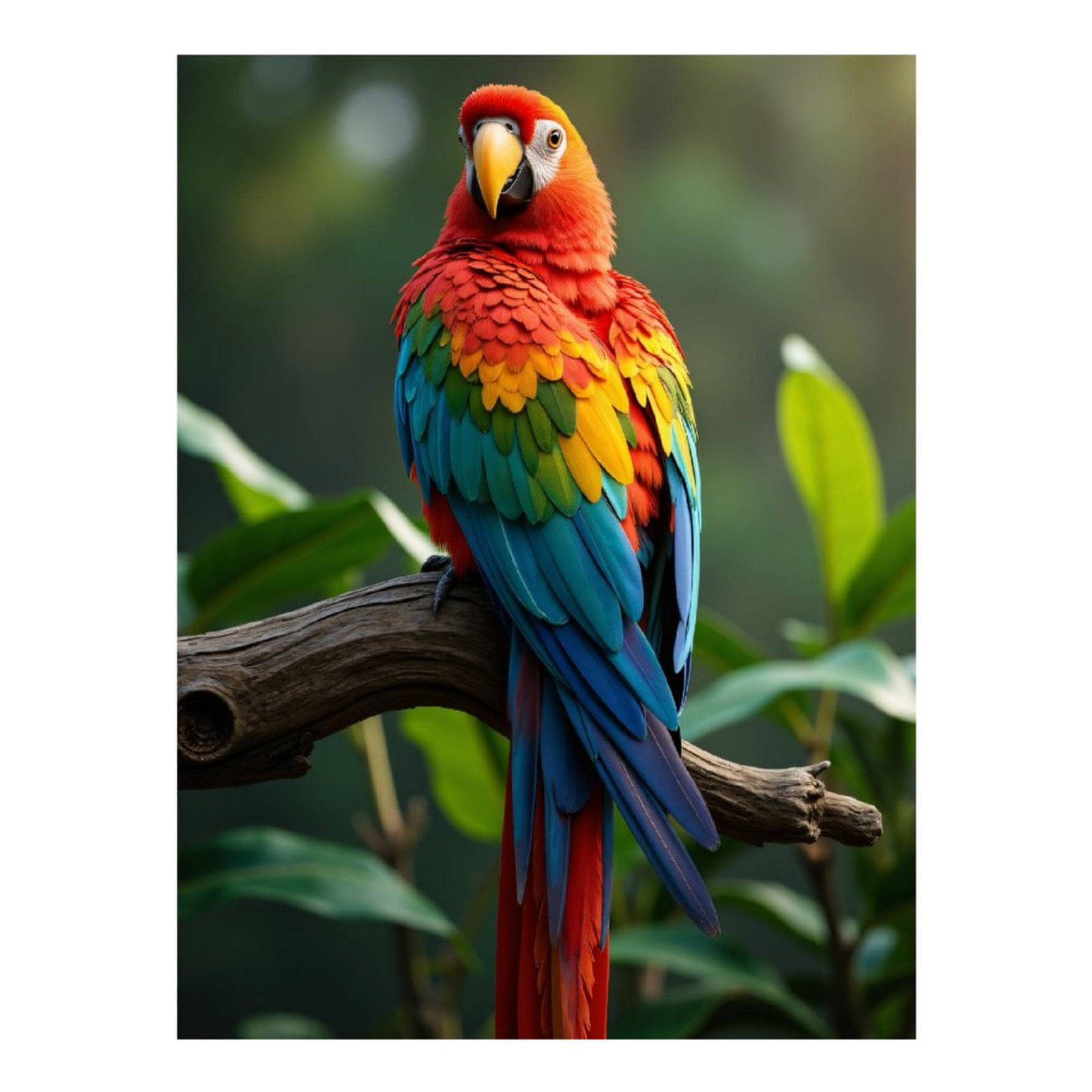 Diamond Art Kits for Adults - Colorful Parrot Perched On Branch 5d Diamond Painting for Adults, Diamond Art for Adults Beginners, Frameless Diamond Painting Kits for Adults for Home Wall Decor