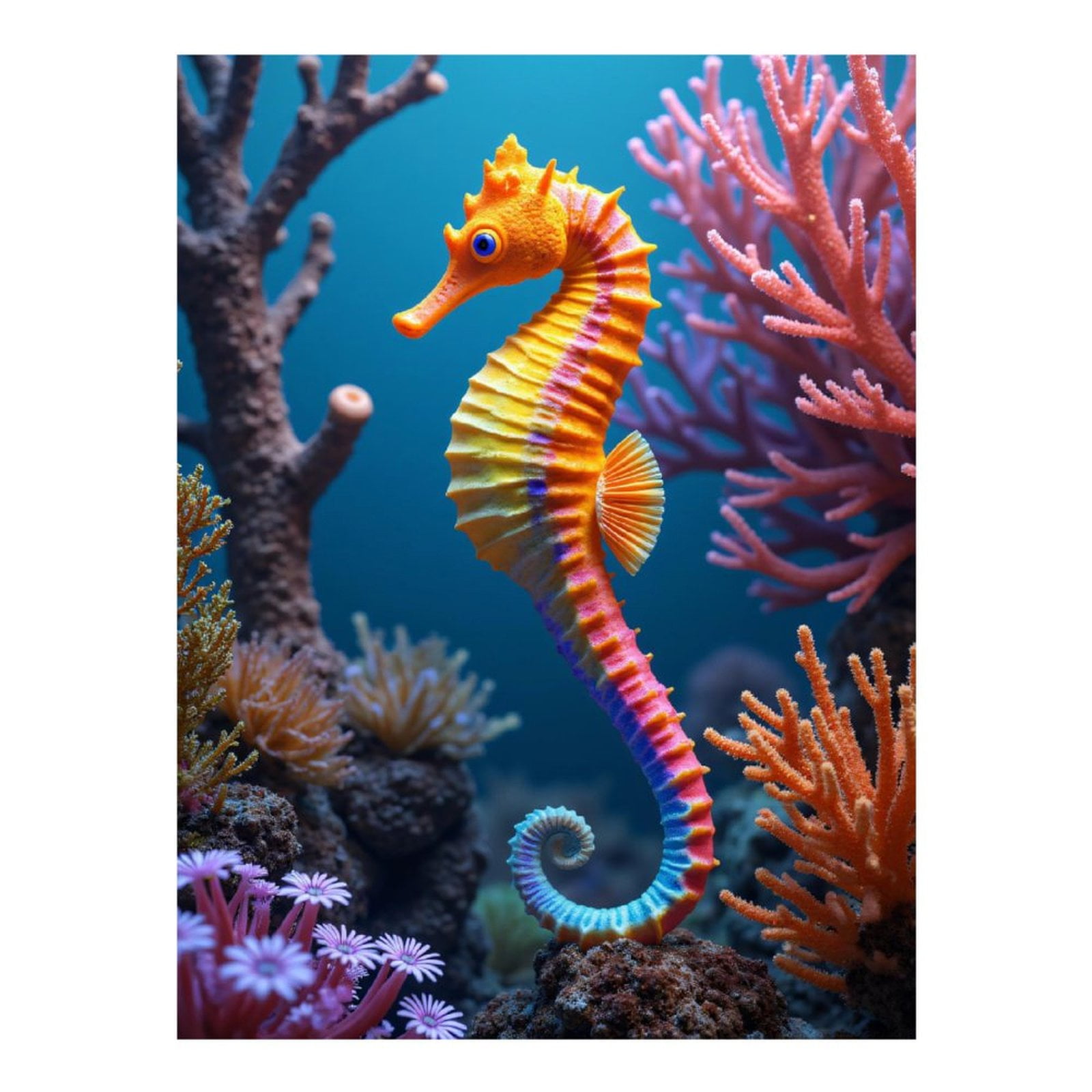 Diamond Art Kits for Adults, Colorful Seahorse Among Coral Reefs 5D Diamond Painting Kits for Adults Beginners, DIY Full Drill Diamond Painting, Gem Art and Crafts 12x16