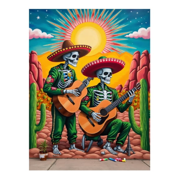 Diamond Art Kits for Adults - Colorful Skeletons Playing Guitars 5d Diamond Painting for Adults, Diamond Art for Adults Beginners, Frameless Diamond Painting Kits for Adults for Home Wall Decor