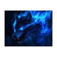 thumbnail image 1 of Diamond Art Kits for Adults, Cool Blue Fire WolfDiamond Painting Kits for Beginners, Frameless Round 5D Full Drill Diamonds Art Pictures Gem Art Crafts Home Decor Gifts, 1 of 8