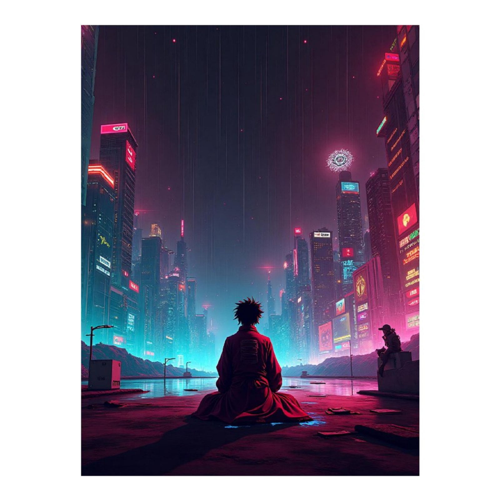 Diamond Art Kits for Adults - Cool Cyberpunk Cityscape Print No.18 5D Frameless Dimond Painting Kit for Adults Beginner, Round Diamond Kits for Home Wall Decor, Gift for Women
