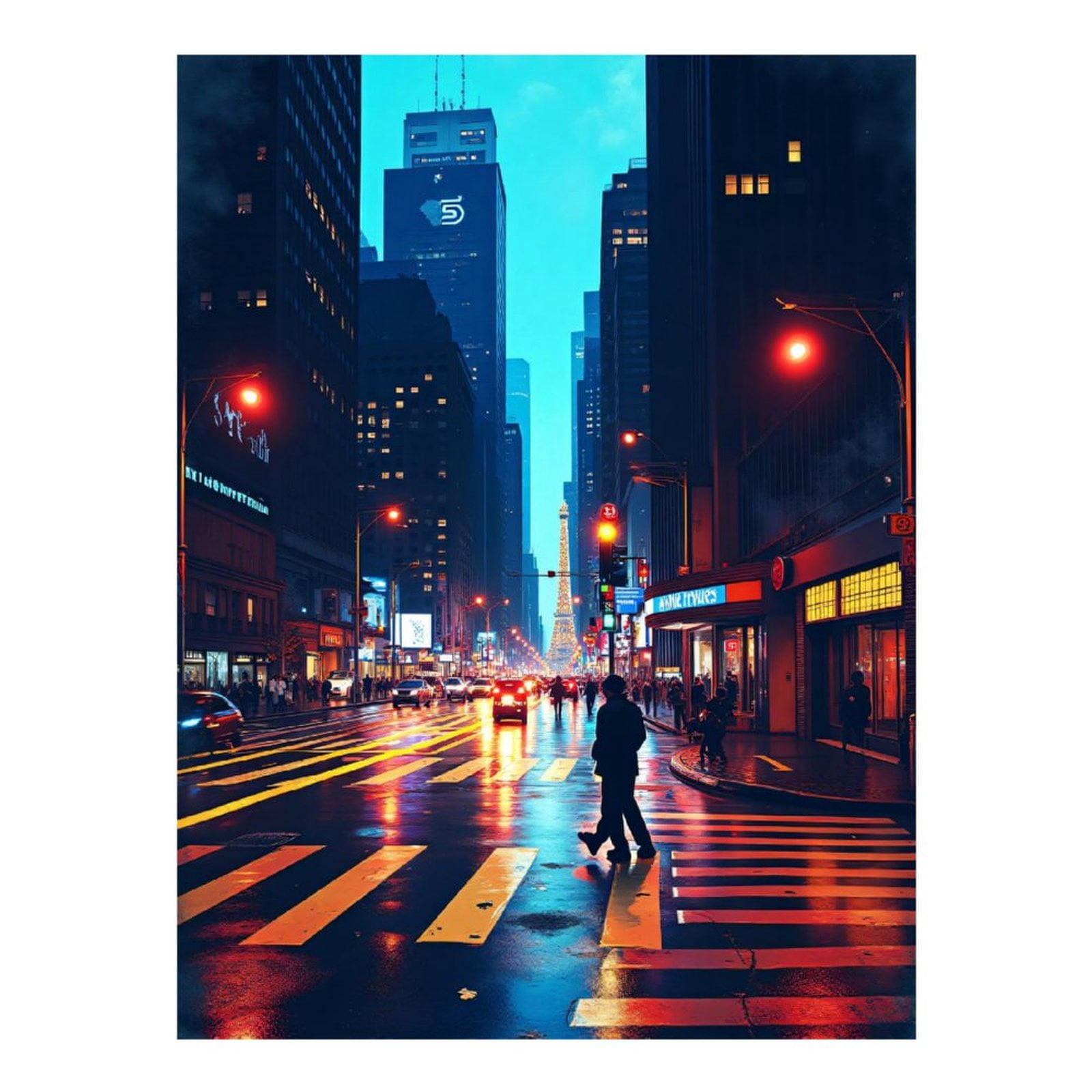 Diamond Art Kits for Adults - Cool Cyberpunk Cityscape Print No.76 5D Frameless Dimond Painting Kit for Adults Beginner, Round Diamond Kits for Home Wall Decor, Gift for Women