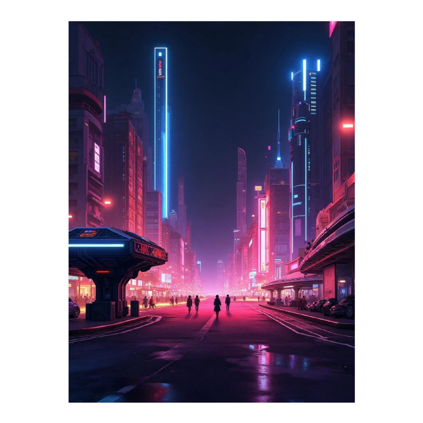 Diamond Art Kits for Adults - Cool Cyberpunk Cityscape Print No.93 5D Frameless Dimond Painting Kit for Adults Beginner, Round Diamond Kits for Home Wall Decor, Gift for Women