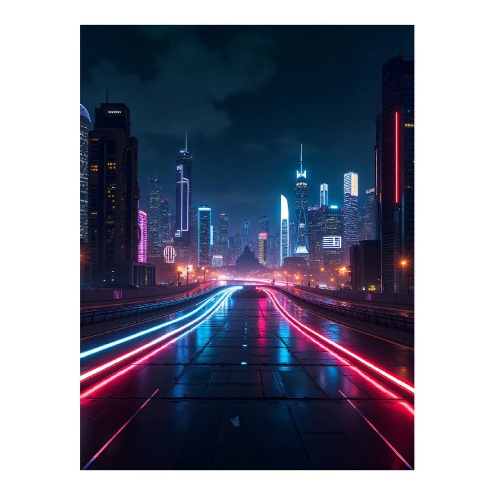 Diamond Art Kits for Adults - Cool Cyberpunk Cityscape Print No.99 5D Frameless Dimond Painting Kit for Adults Beginner, Round Diamond Kits for Home Wall Decor, Gift for Women