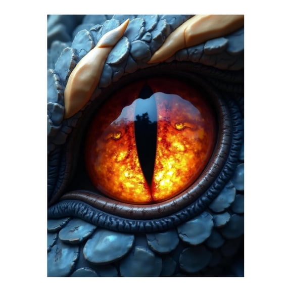 Diamond Art Kits for Adults - Cool Dragon Eye Print No.287 5D Frameless Dimond Painting Kit for Adults Beginner, Round Diamond Kits for Home Wall Decor, Gift for Women