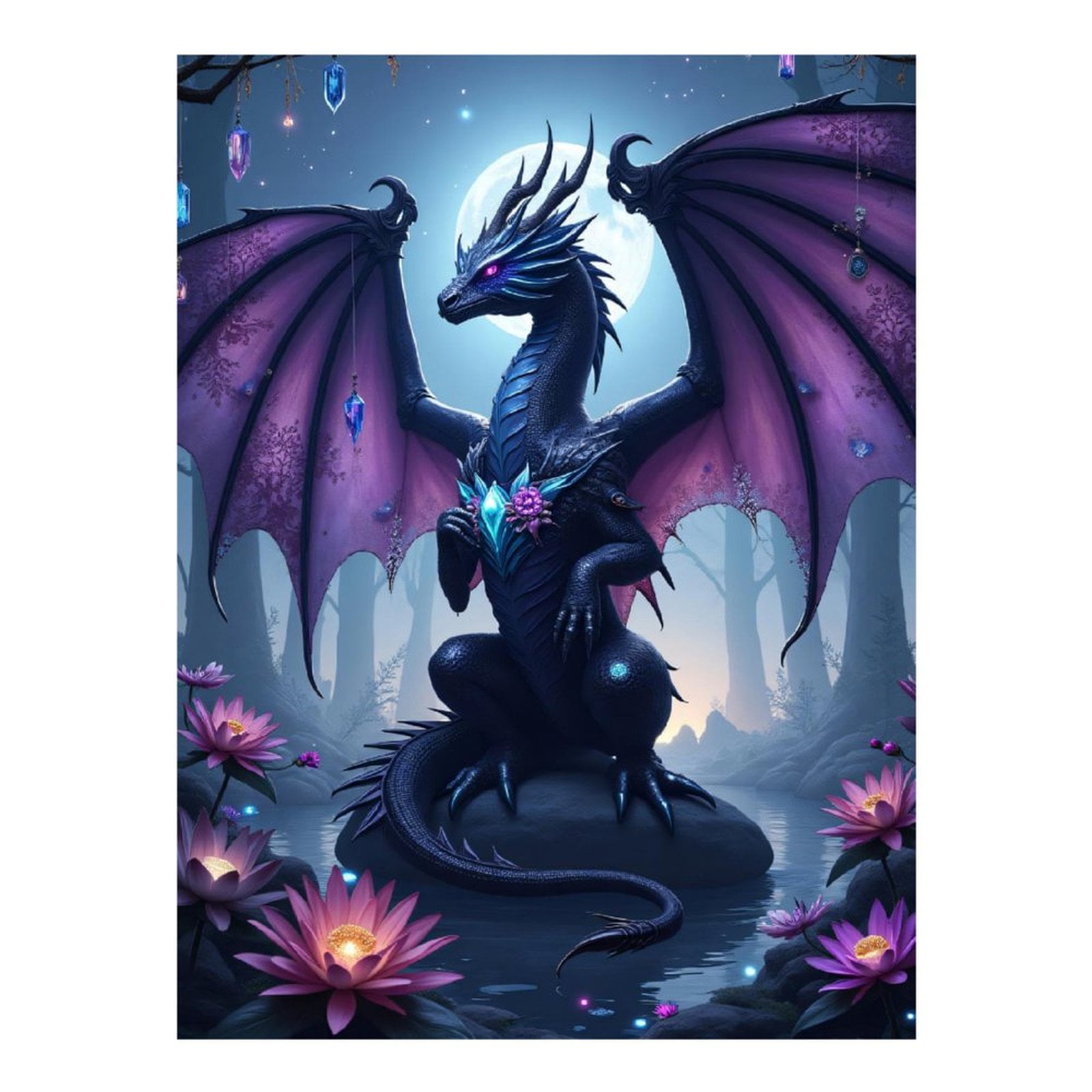 Diamond Art Kits for Adults Cool Dragon Purple Print No.538 5D