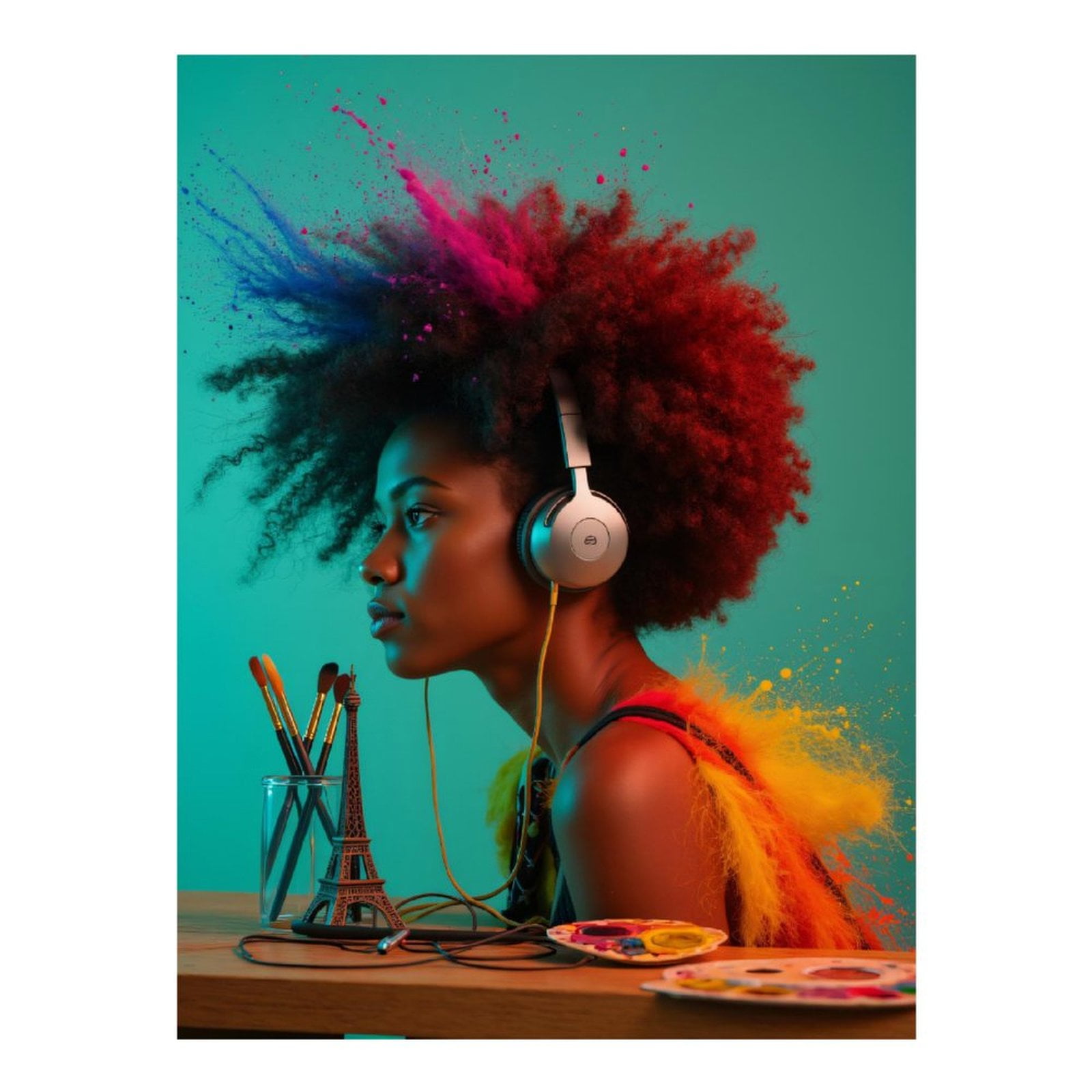 Diamond Art Kits for Adults - Creative Expression With Headphones 5d Diamond Painting for Adults, Diamond Art for Adults Beginners, Frameless Diamond Painting Kits for Adults for Home Wall Decor