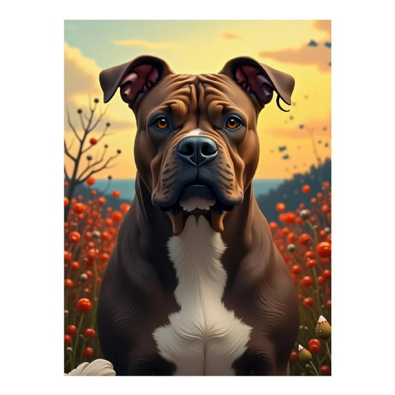 Diamond Art Kits for Adults - Cute Boxer Print No.11 5D Frameless Dimond Painting Kit for Adults Beginner, Round Diamond Kits for Home Wall Decor, Gift for Women
