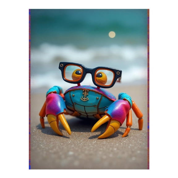 Diamond Art Kits for Adults - Cute Colorful Crab Print No.38 5D Frameless Dimond Painting Kit for Adults Beginner, Round Diamond Kits for Home Wall Decor, Gift for Women