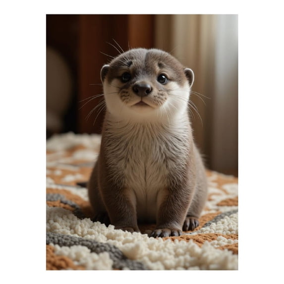 Diamond Art Kits for Adults, Cute Otter On Soft Blanket 5D Diamond Painting Kits for Adults Beginners, DIY Full Drill Diamond Painting, Gem Art and Crafts 12x16
