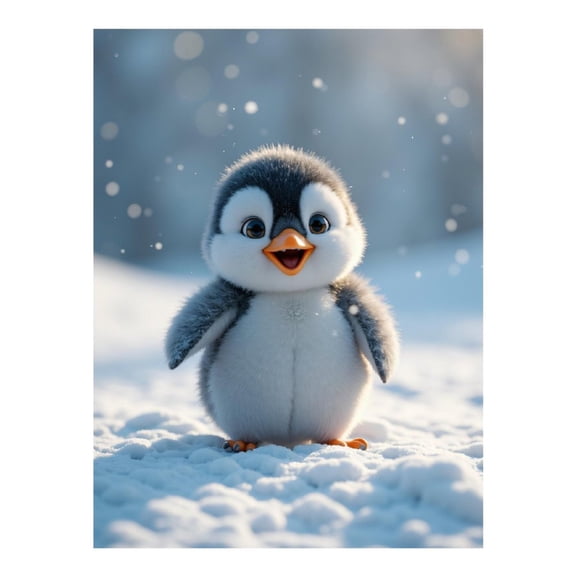 Diamond Art Kits for Adults, Cute Penguin In Snowflakes 5D Diamond Painting Kits for Adults Beginners, DIY Full Drill Diamond Painting, Gem Art and Crafts 12x16