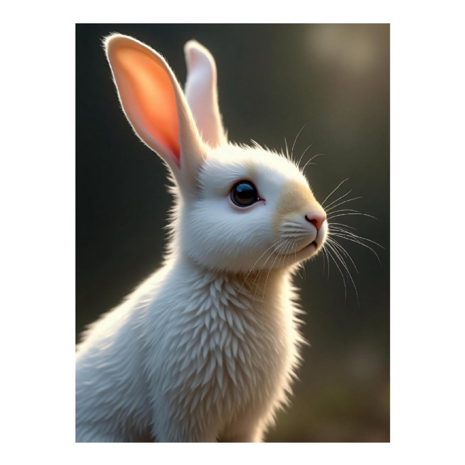 Diamond Art Kits for Adults - Cute Rabbit White Print No.68 5D Frameless Dimond Painting Kit for Adults Beginner, Round Diamond Kits for Home Wall Decor, Gift for Women