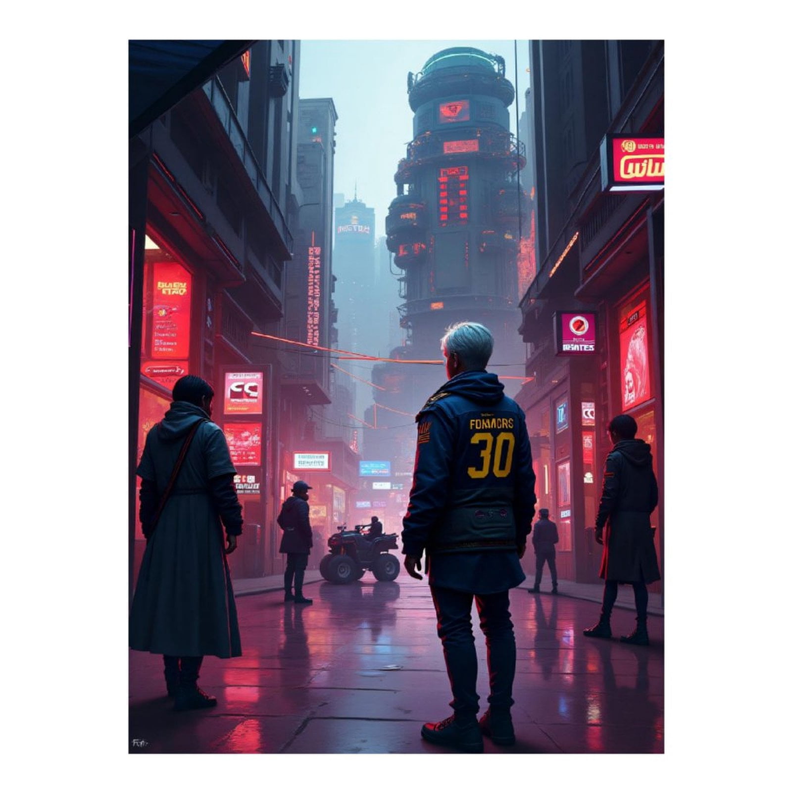 Diamond Art Kits for Adults - Cyberpunk Cityscape Print No.23 5D Frameless Dimond Painting Kit for Adults Beginner, Round Diamond Kits for Home Wall Decor, Gift for Women