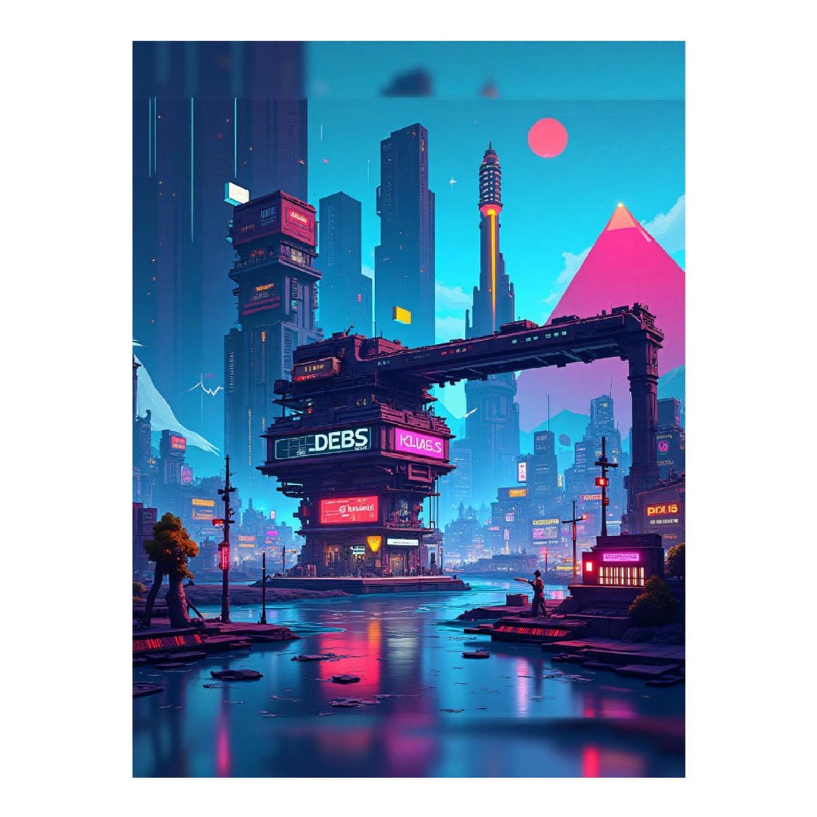 Diamond Art Kits for Adults - Cyberpunk Cityscape Print No.31 5D Frameless Dimond Painting Kit for Adults Beginner, Round Diamond Kits for Home Wall Decor, Gift for Women