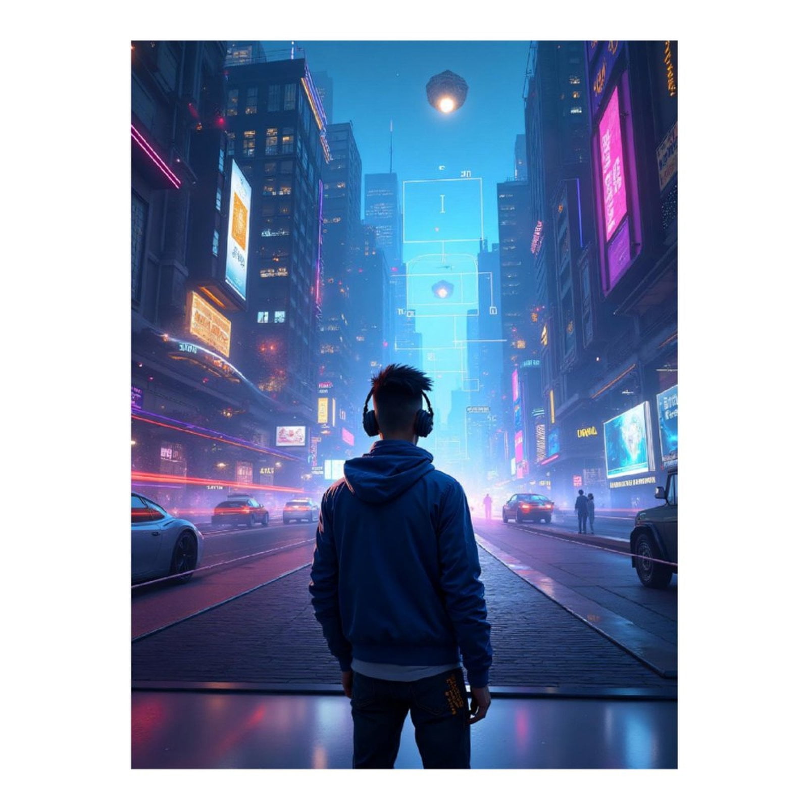 Diamond Art Kits for Adults - Cyberpunk Cityscape Print No.47 5D Frameless Dimond Painting Kit for Adults Beginner, Round Diamond Kits for Home Wall Decor, Gift for Women