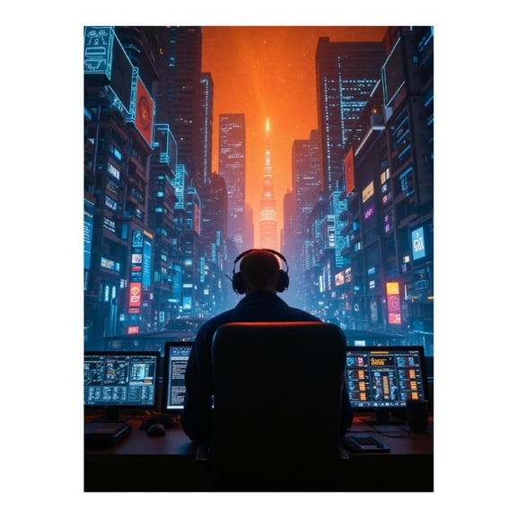 Diamond Art Kits for Adults, Cyberpunk Cityscape Surveillance 5D Diamond Painting Kits for Adults Beginners, DIY Full Drill Diamond Painting, Gem Art and Crafts 12x16